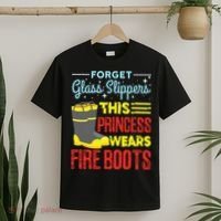 This Princess Wears Fire Boots Women Firefighter T-Shirt thumb 2