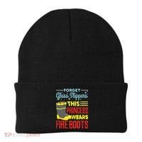 This Princess Wears Fire Boots Women Firefighter Beanie thumb 0