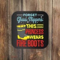 This Princess Wears Fire Boots Women Firefighter Coaster thumb 0
