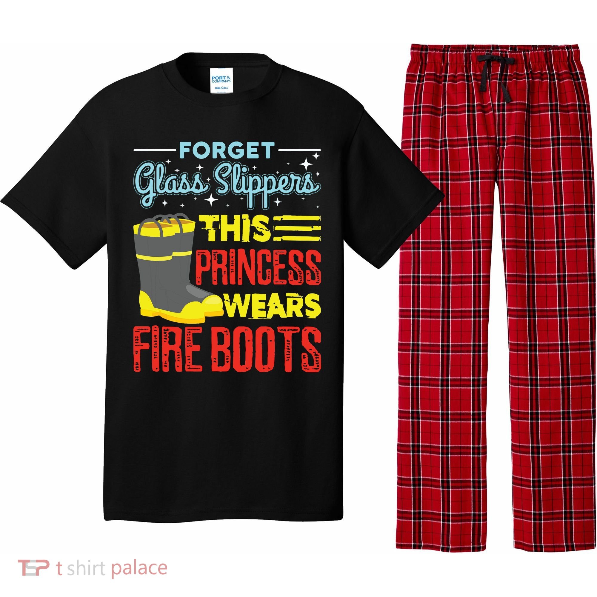 This Princess Wears Fire Boots Women Firefighter Pajama Set