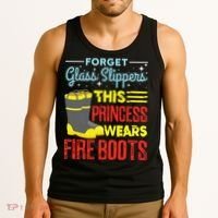 This Princess Wears Fire Boots Women Firefighter Tank Top thumb 3