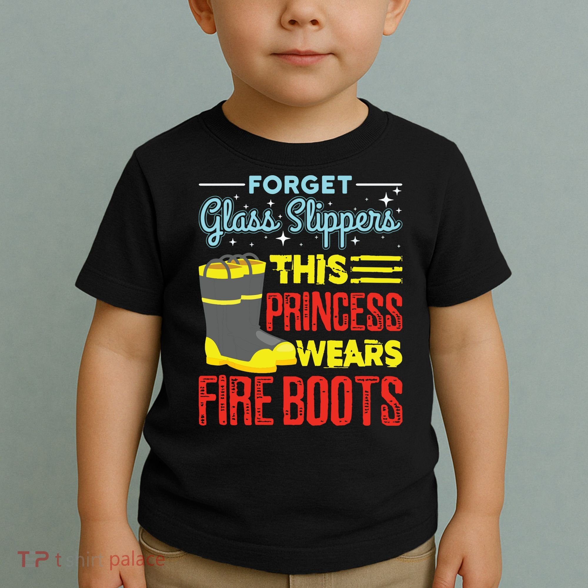 This Princess Wears Fire Boots Women Firefighter Toddler T-Shirt