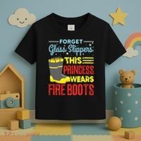 This Princess Wears Fire Boots Women Firefighter Toddler T-Shirt thumb 3