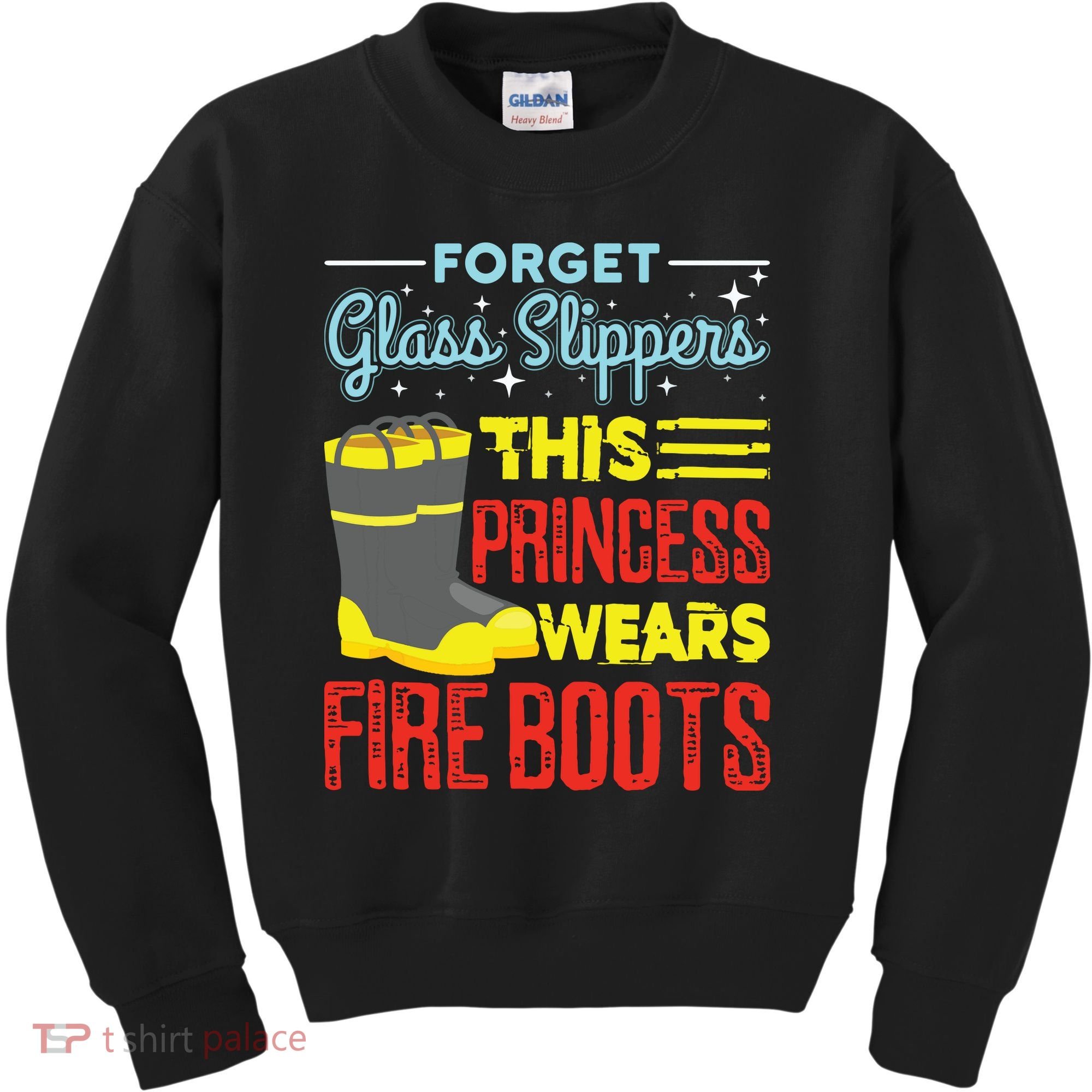 This Princess Wears Fire Boots Women Firefighter Kids Sweatshirt