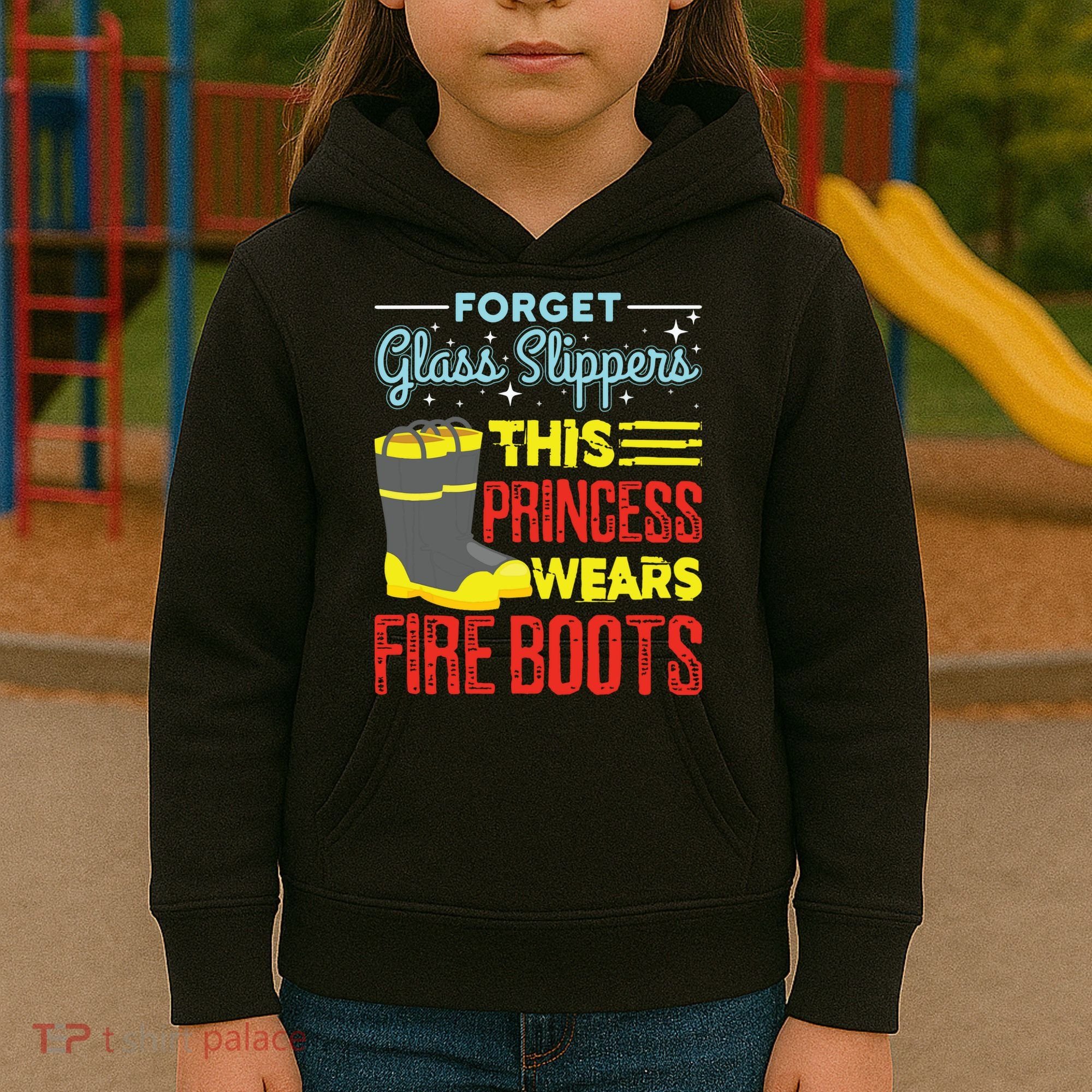 This Princess Wears Fire Boots Women Firefighter Kids Hoodie