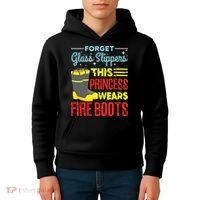 This Princess Wears Fire Boots Women Firefighter Kids Hoodie thumb 4