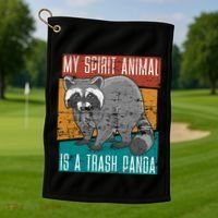 Trash Panda Zoo Keeper Gift Spirit Animal Racoon Cool Gift Golf Towel thumb 1