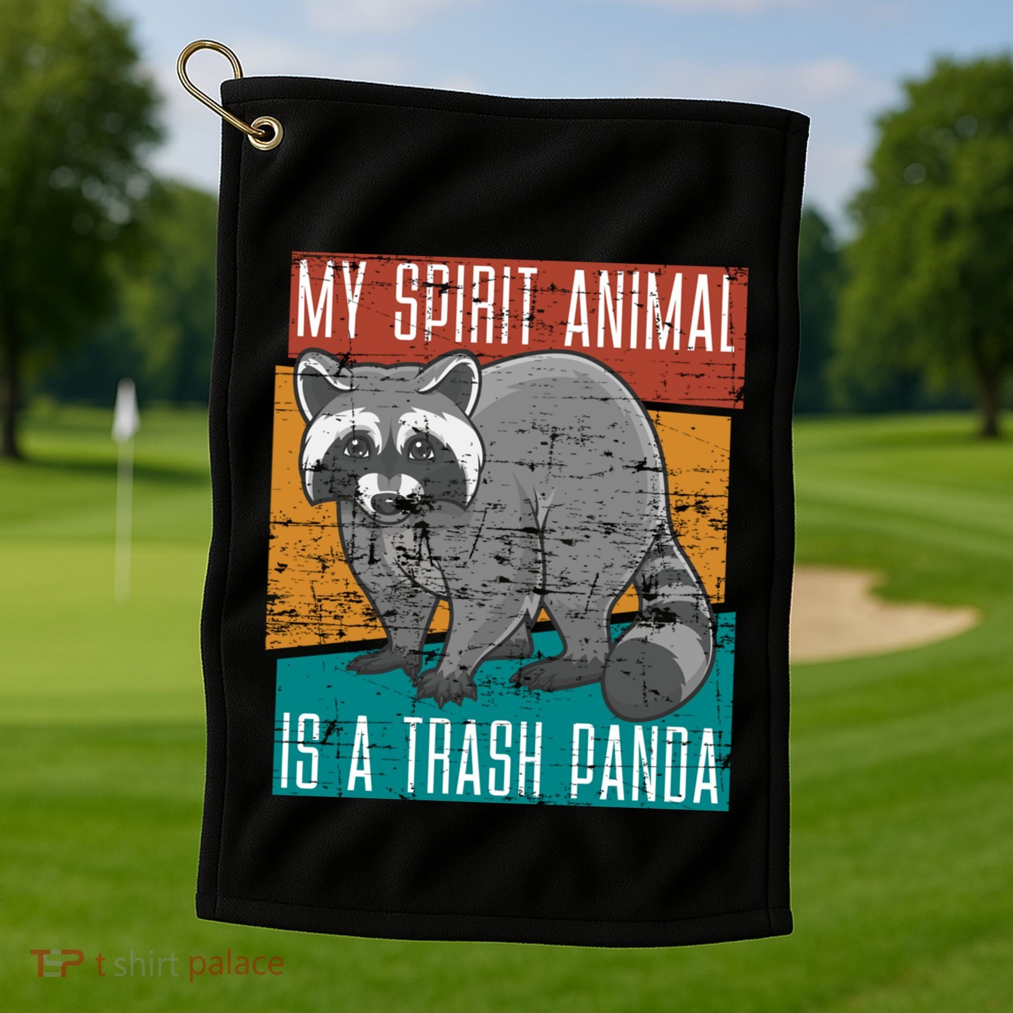 Trash Panda Zoo Keeper Gift Spirit Animal Racoon Cool Gift Golf Towel