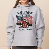 Trump Q Canada 51st State Of Usa Ladies Heavyweight Boxy Pullover Hoodie thumb 0