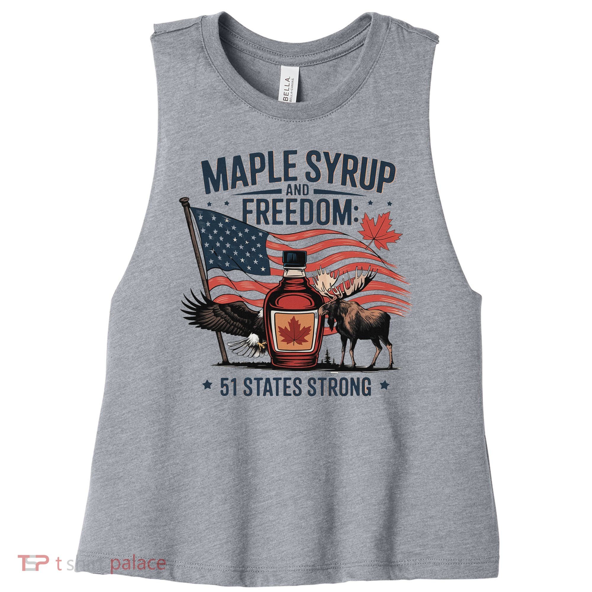 Trump Q Canada 51st State Of Usa Women's Racerback Cropped Tank