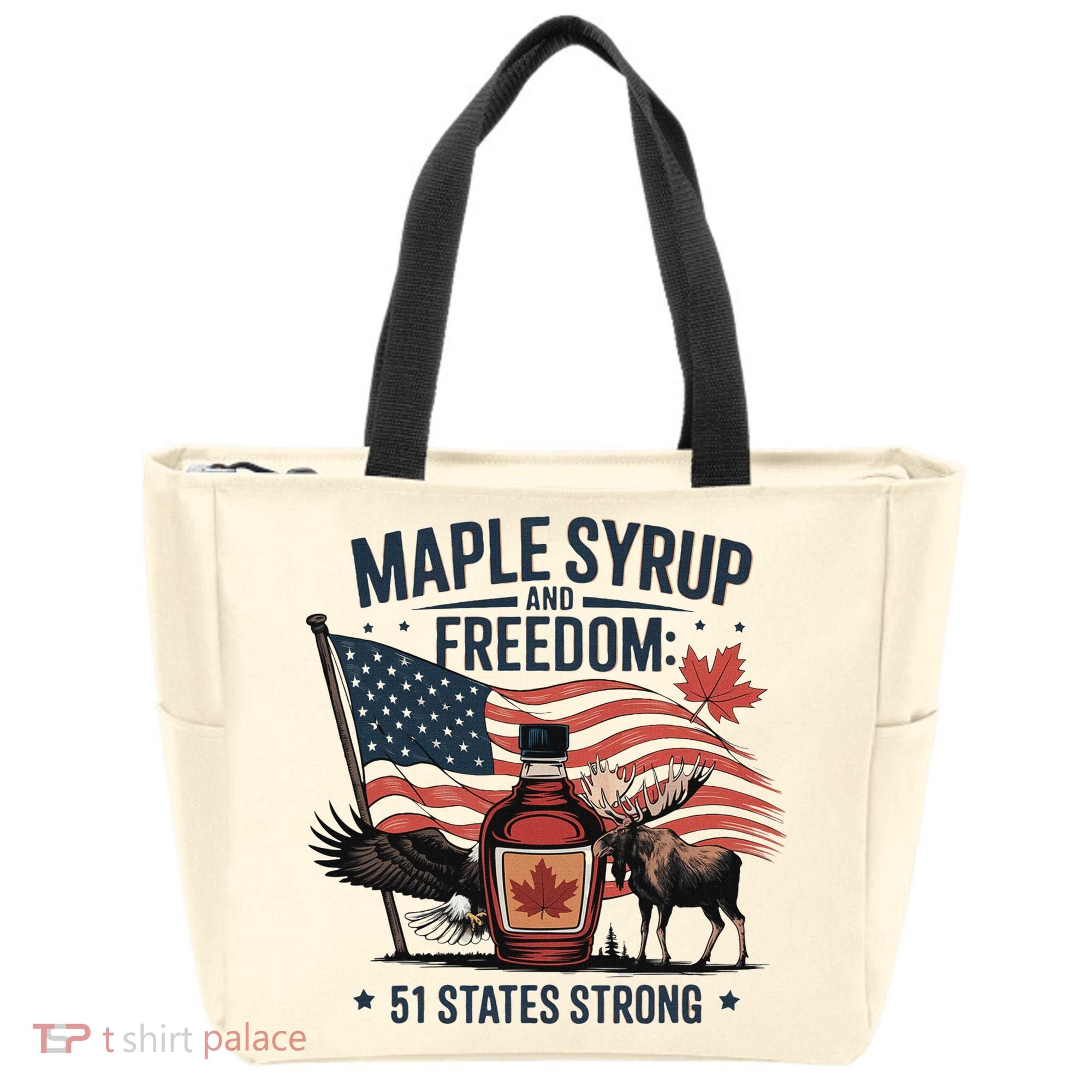 Trump Q Canada 51st State Of Usa Tote Bag