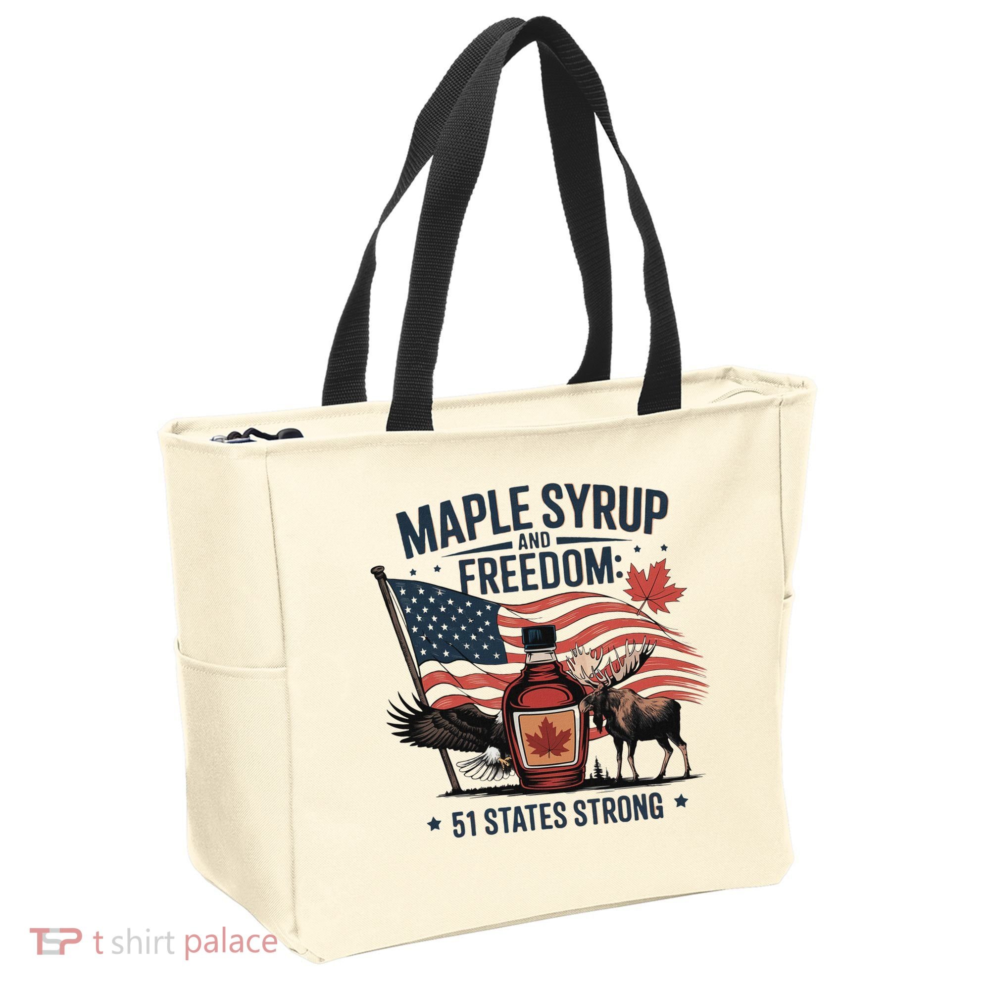 Trump Q Canada 51st State Of Usa Tote Bag