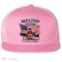 Trump Q Canada 51st State Of Usa Flat Bill Trucker Hat thumb 0