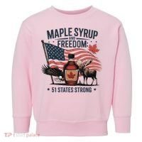 Trump Q Canada 51st State Of Usa Toddler Sweatshirt thumb 0