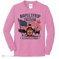 Trump Q Canada 51st State Of Usa Kids Long Sleeve Shirt thumb 0