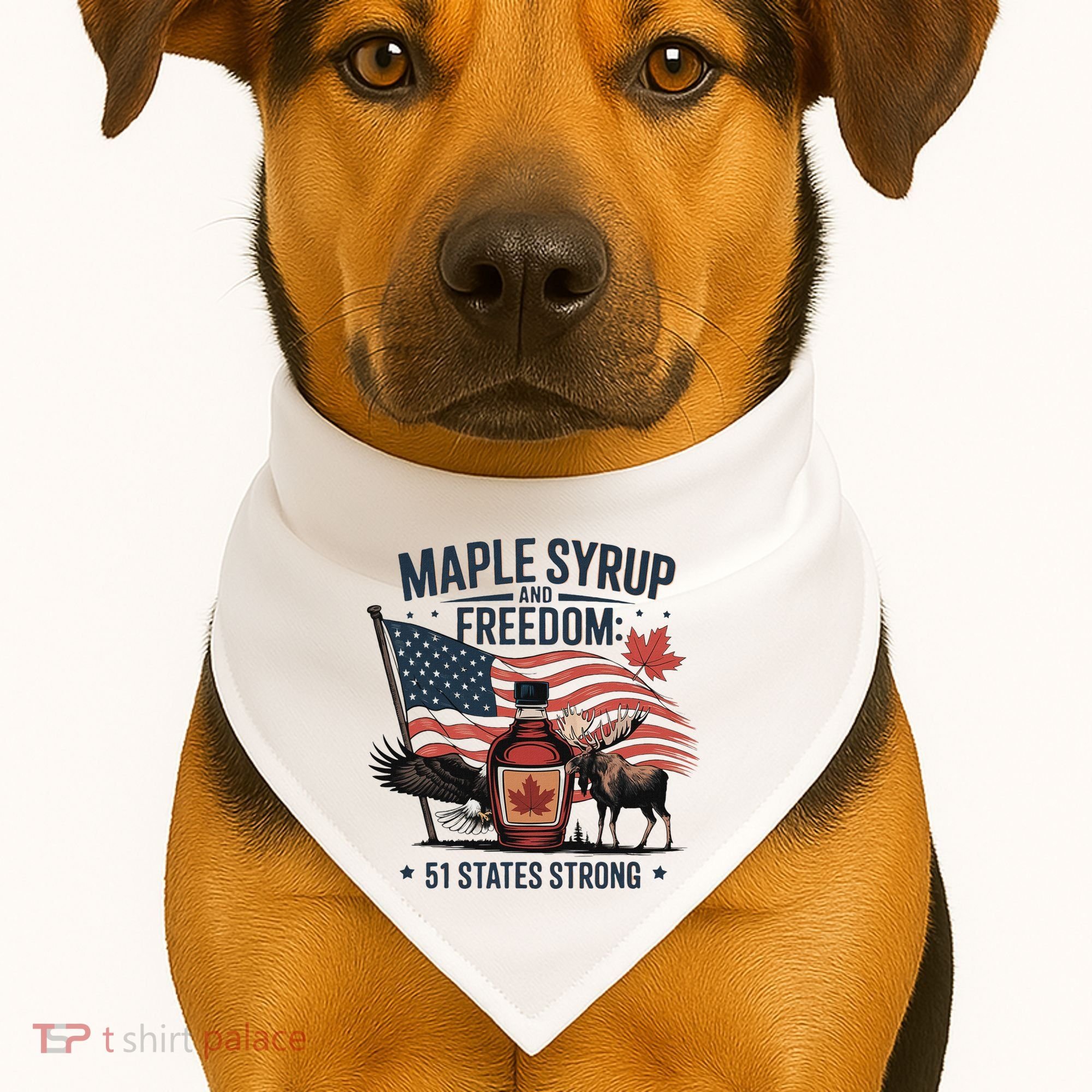 Trump Q Canada 51st State Of Usa USA-Made Doggie Bandana