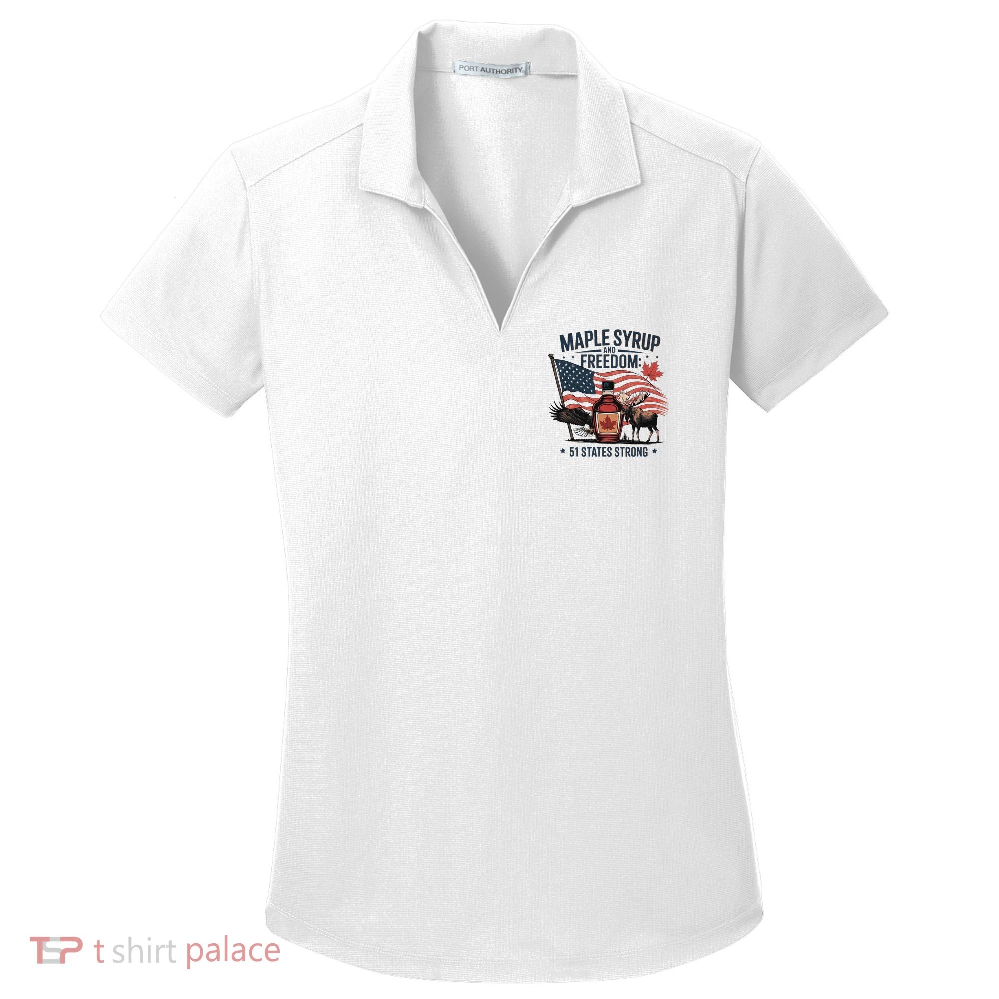 Trump Q Canada 51st State Of Usa Women's Dry Zone Grid Polo