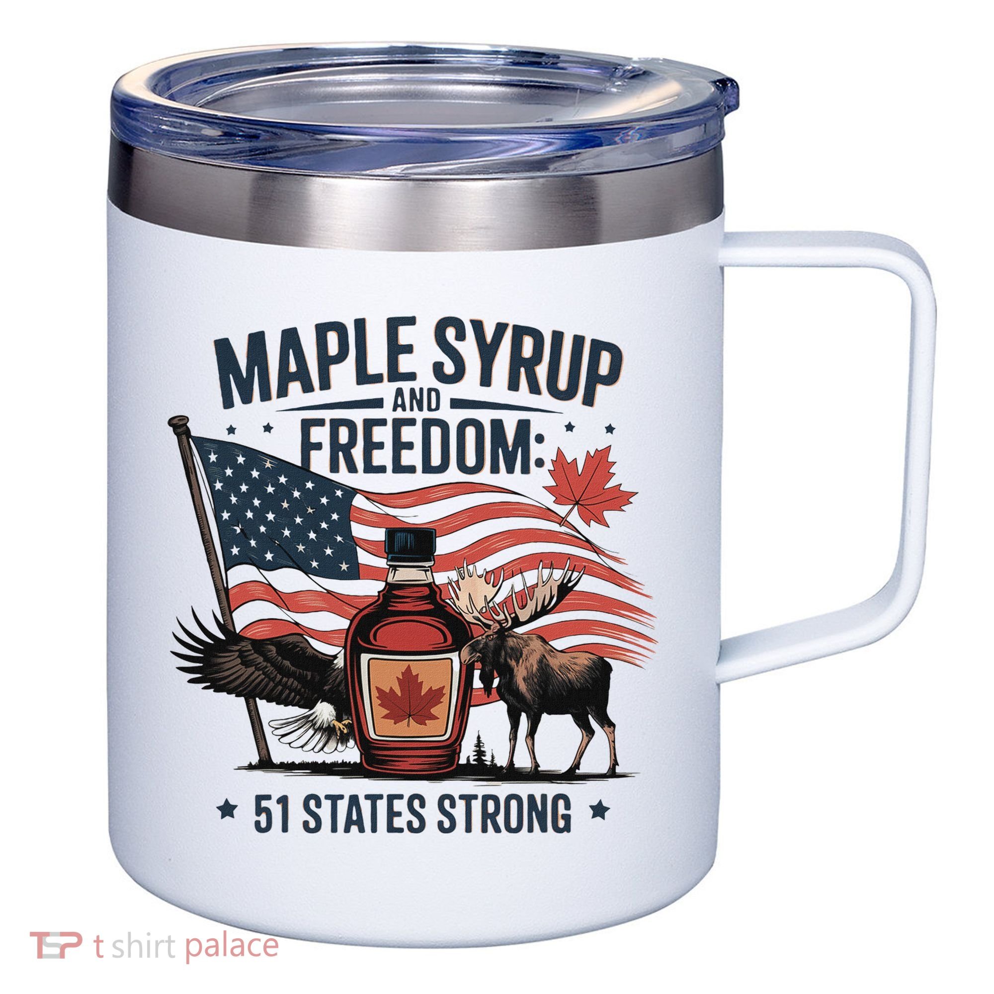 Trump Q Canada 51st State Of Usa 12oz Stainless Steel Coffee Mug