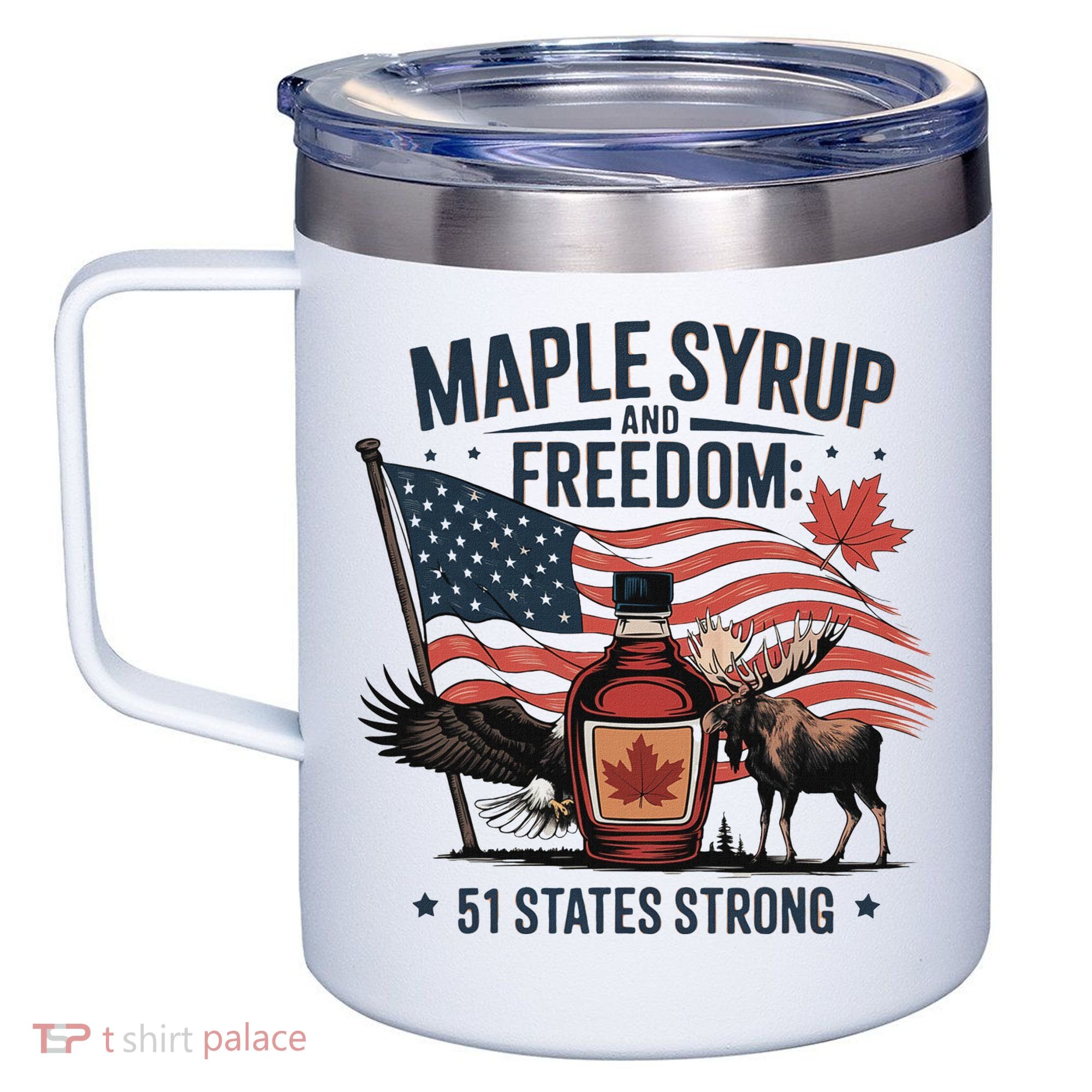 Trump Q Canada 51st State Of Usa 12oz Stainless Steel Coffee Mug
