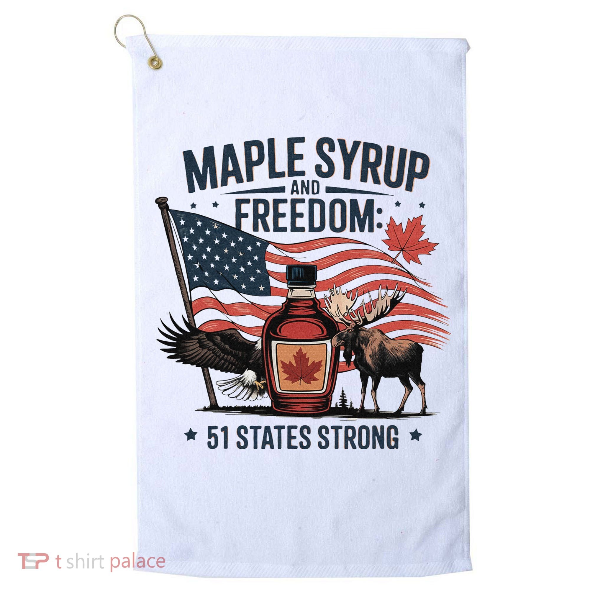 Trump Q Canada 51st State Of Usa Golf Towel