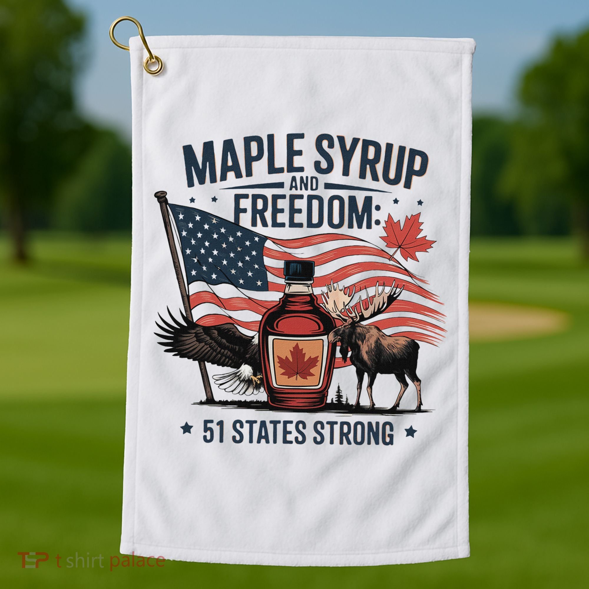 Trump Q Canada 51st State Of Usa Golf Towel