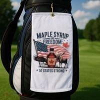 Trump Q Canada 51st State Of Usa Golf Towel thumb 2