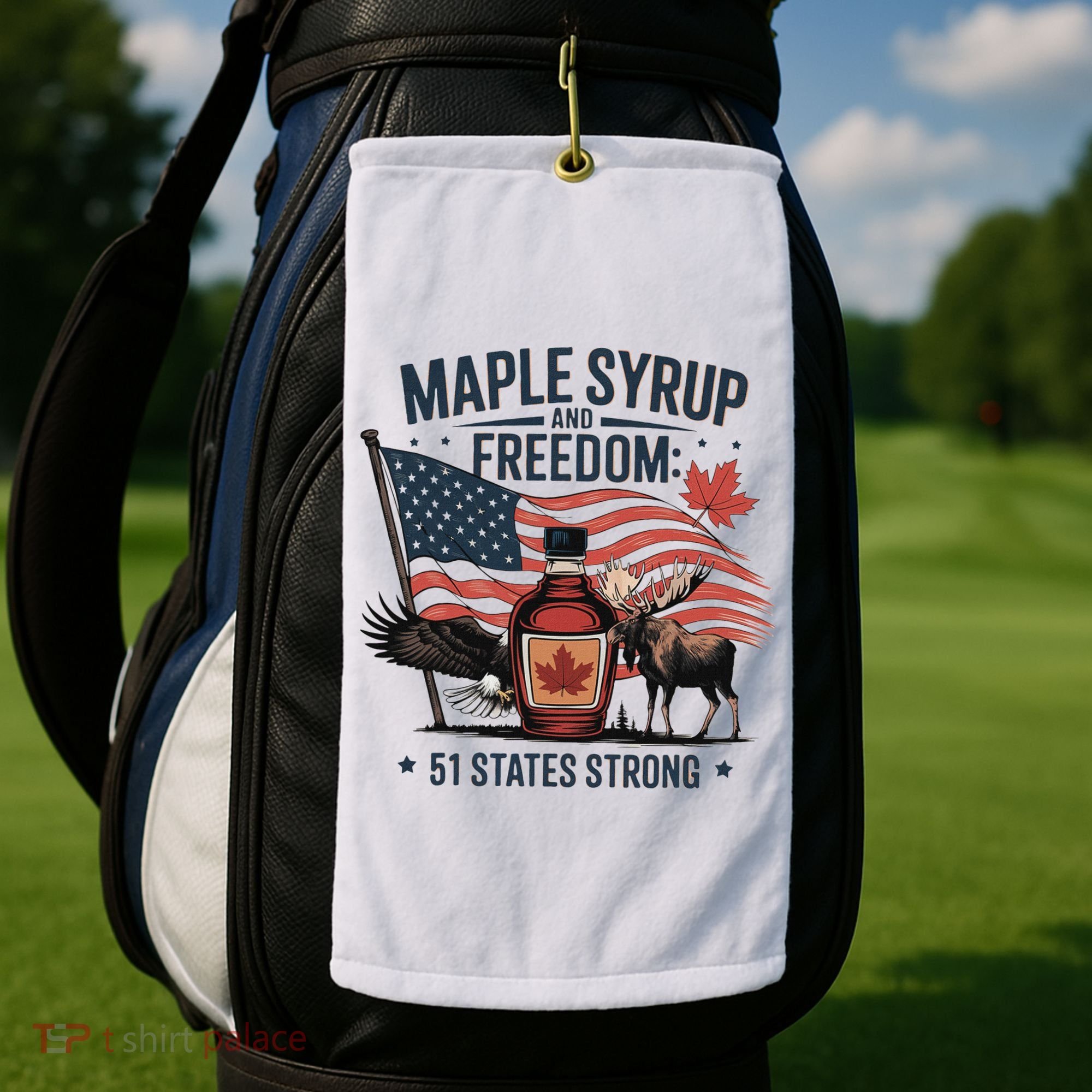 Trump Q Canada 51st State Of Usa Golf Towel