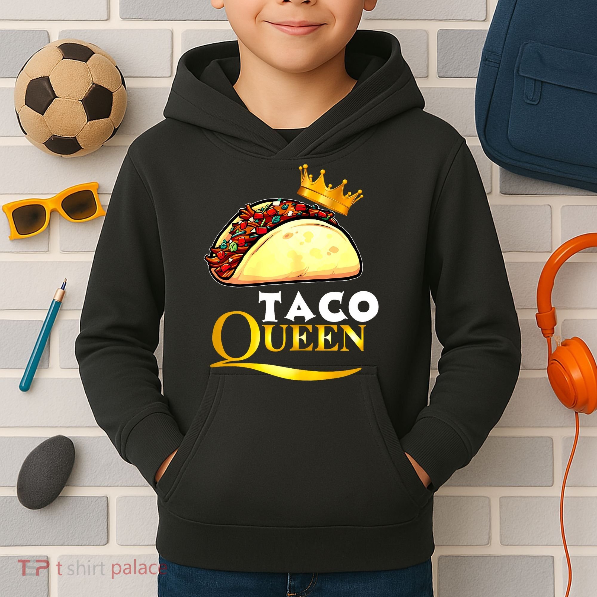 Taco Queen Cinco De Mayo Kids Hoodie