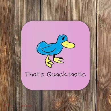 ThatS Quacktastic Funny Blue Duck Coaster