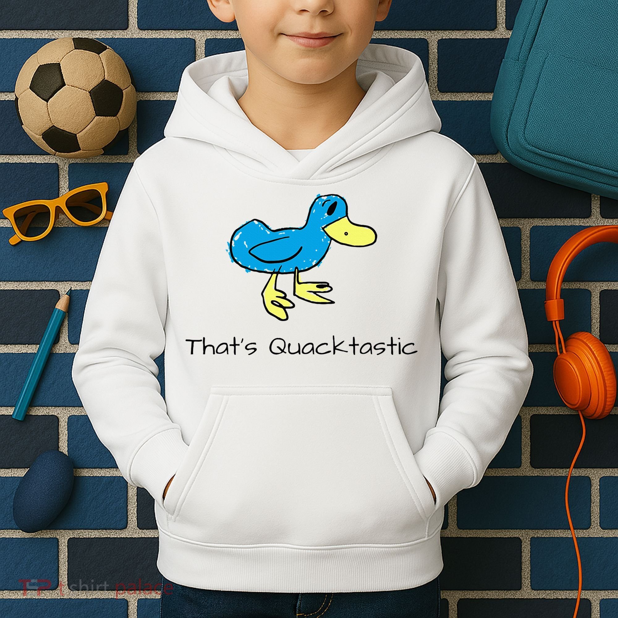 ThatS Quacktastic Funny Blue Duck Kids Hoodie