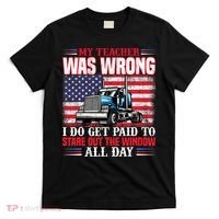Teacher Quote I Do Get Paid To Stare Out The Window T-Shirt thumb 0