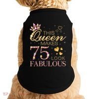 This Queen Makes 75 Look Fabulous 75th Birthday Present Queen B-day Doggie Tank thumb 0