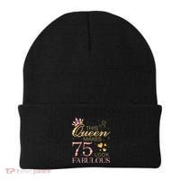 This Queen Makes 75 Look Fabulous 75th Birthday Present Queen B-day Beanie thumb 0