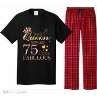This Queen Makes 75 Look Fabulous 75th Birthday Present Queen B-day Pajama Set thumb 0