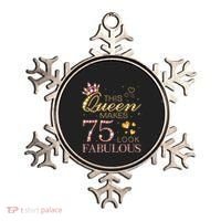 This Queen Makes 75 Look Fabulous 75th Birthday Present Queen B-day Ornament thumb 0