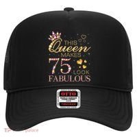 This Queen Makes 75 Look Fabulous 75th Birthday Present Queen B-day Hat thumb 0