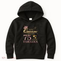 This Queen Makes 75 Look Fabulous 75th Birthday Present Queen B-day Kids Hoodie thumb 0