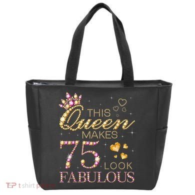 This Queen Makes 75 Look Fabulous 75th Birthday Present Queen B-day Tote Bag