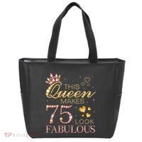 This Queen Makes 75 Look Fabulous 75th Birthday Present Queen B-day Tote Bag thumb 0