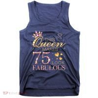 This Queen Makes 75 Look Fabulous 75th Birthday Present Queen B-day Tank Top thumb 0