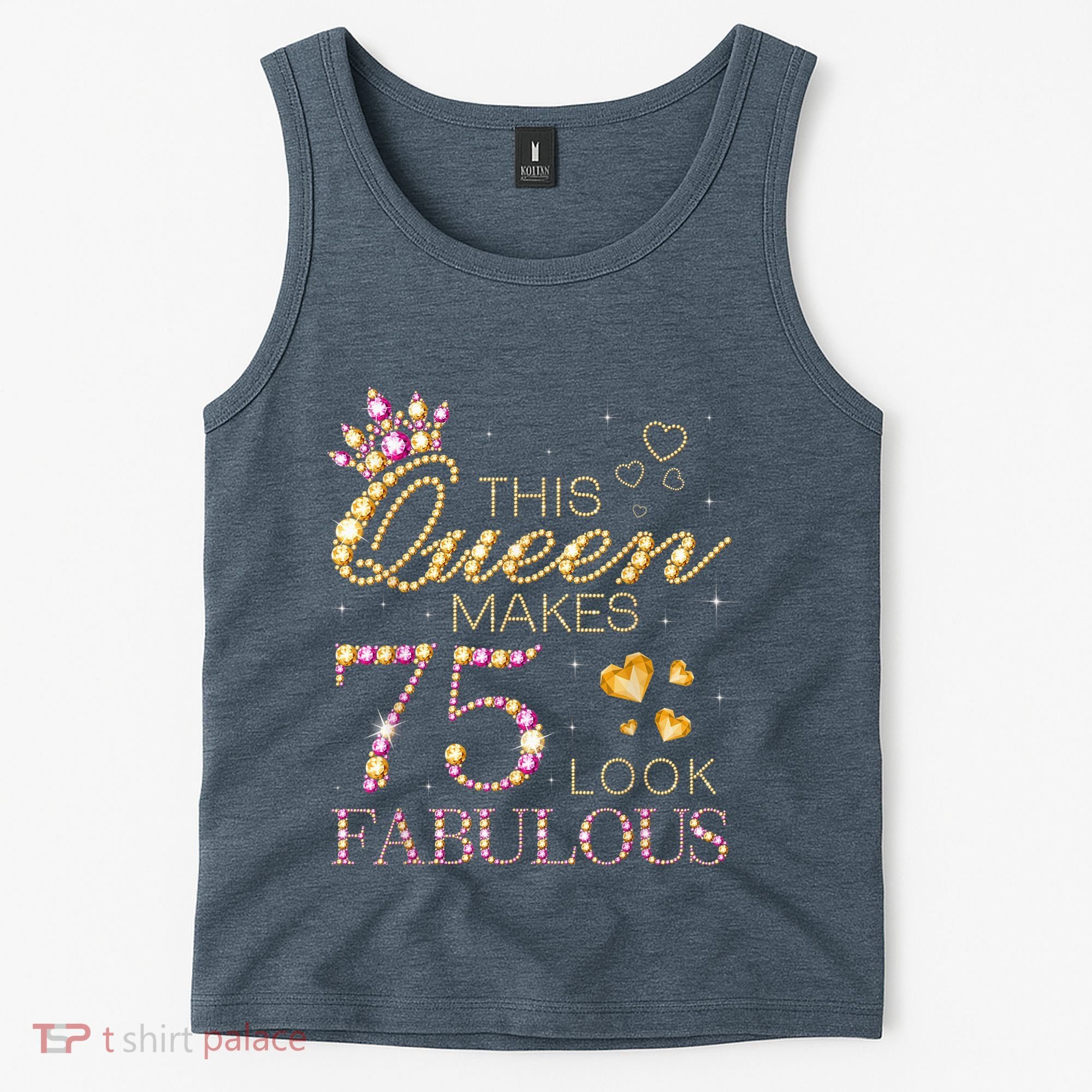 This Queen Makes 75 Look Fabulous 75th Birthday Present Queen B-day Tank Top