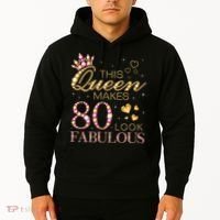 This Queen Makes 80 Look Fabulous 80th Birthday Queen B-day Hoodie thumb 2