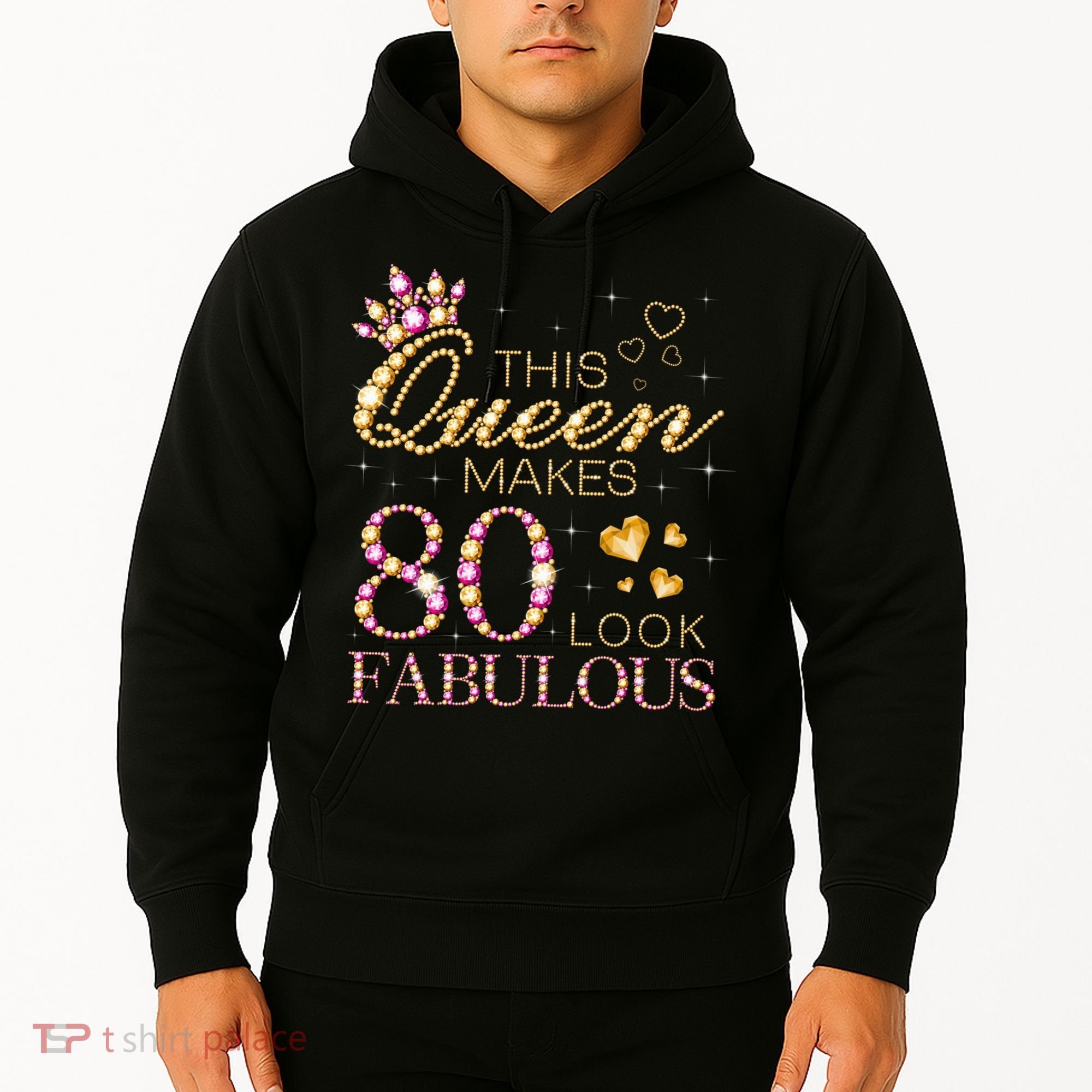 This Queen Makes 80 Look Fabulous 80th Birthday Queen B-day Hoodie