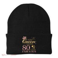 This Queen Makes 80 Look Fabulous 80th Birthday Queen B-day Beanie thumb 0