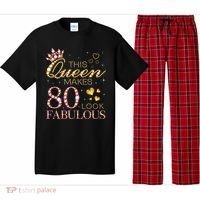 This Queen Makes 80 Look Fabulous 80th Birthday Queen B-day Pajama Set thumb 0