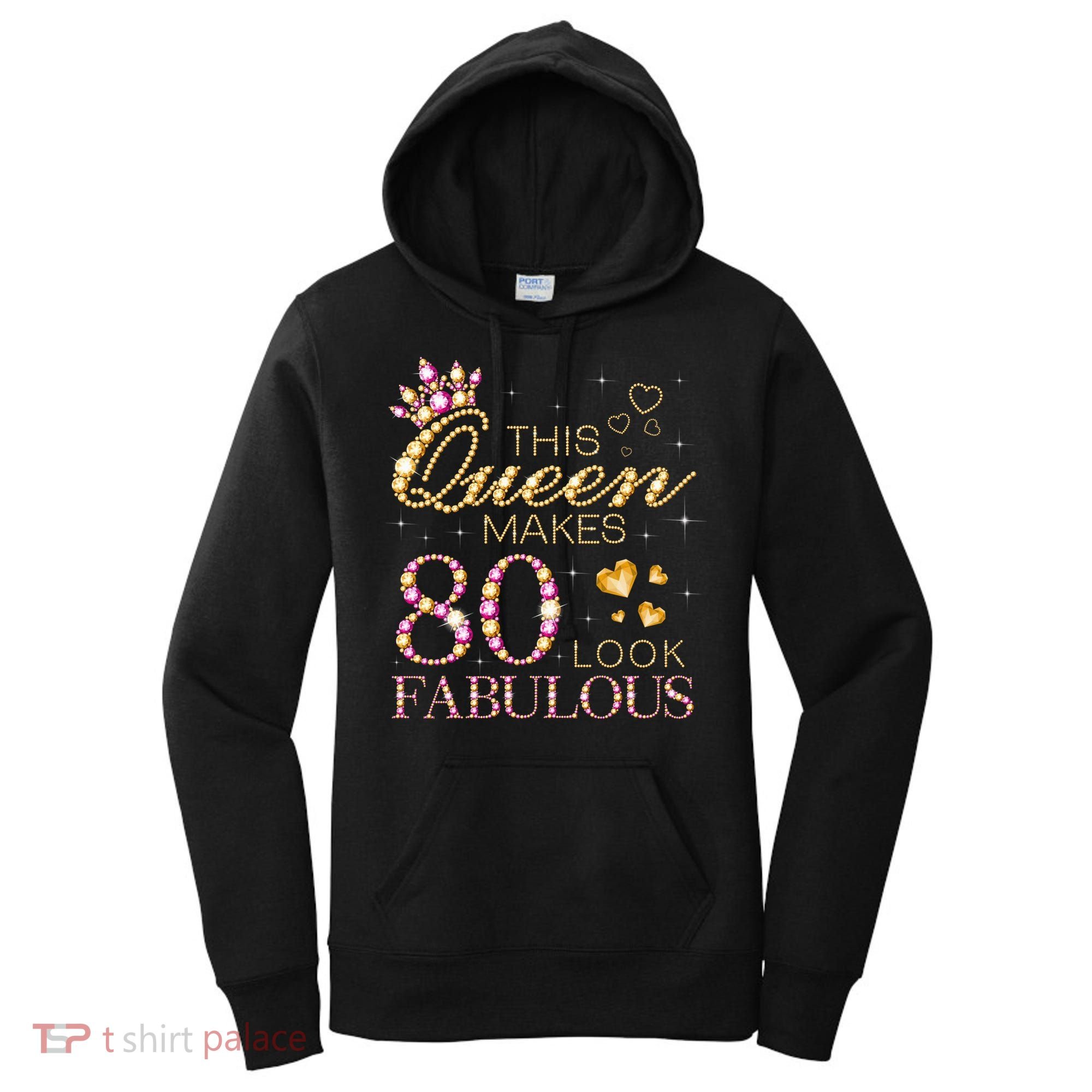 This Queen Makes 80 Look Fabulous 80th Birthday Queen B-day Women's Hoodie
