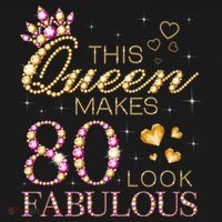 This Queen Makes 80 Look Fabulous 80th Birthday Queen B-day Women's Hoodie thumb 2