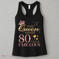 This Queen Makes 80 Look Fabulous 80th Birthday Queen B-day Women's Tank Top thumb 3