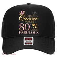 This Queen Makes 80 Look Fabulous 80th Birthday Queen B-day Hat thumb 0