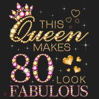 This Queen Makes 80 Look Fabulous 80th Birthday Queen B-day Hat thumb 2